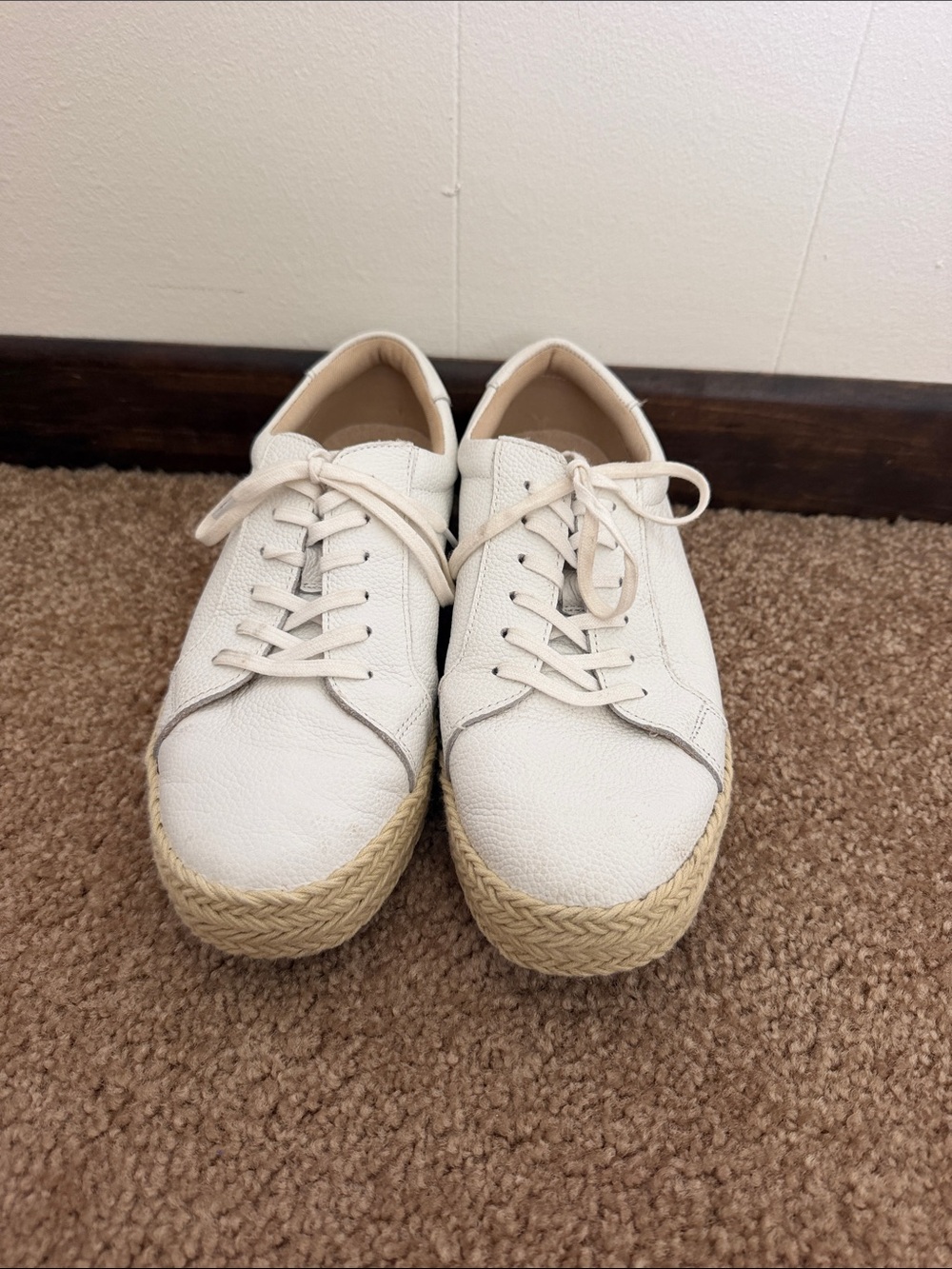 Lucky Brand Cream Lace-Up Espadrille Sneakers